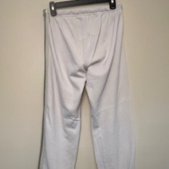 Aviator Nation White Sweatpants Rainbow Logo Stripe Detail Joggers Womens Size L - Picture 3 of 9